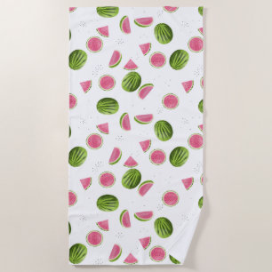 Serviette De Plage Eté Pink & Green Watermelon