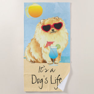 Serviette De Plage Été Pomeranian