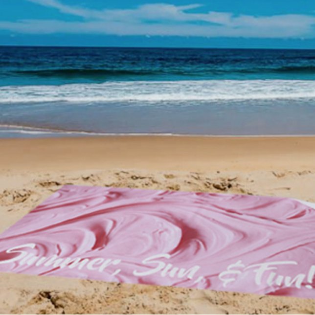 Serviette De Plage 'Été, Soleil & Amusement' Cupcake Rose Frosting (Créateur téléchargé)
