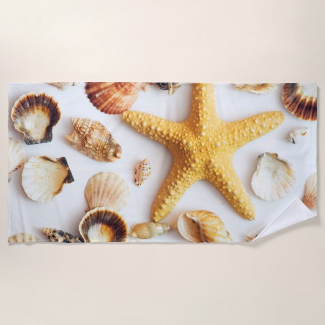 Serviette De Plage Étoile de mer conque (Devant)