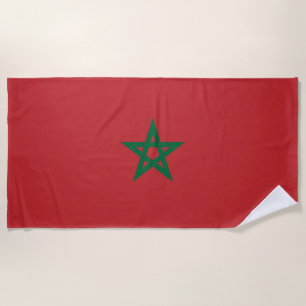Serviette De Plage Étoile verte (Drapeau du Maroc)