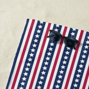 serviette de plage étoiles et rayures Americana
