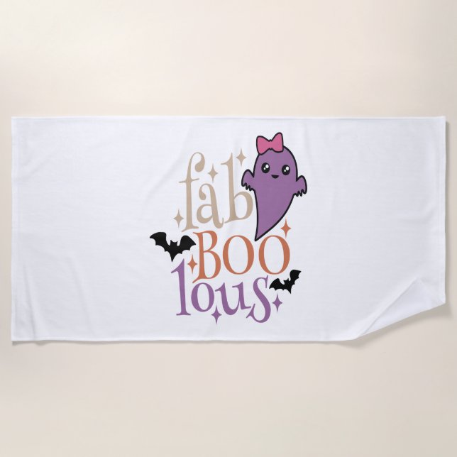 Serviette De Plage Fa BOO Lous Fa BOO Lous Halloween Ghost (Devant)