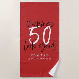 Serviette De Plage Faire paraître 50 beaux anniversaire de typographi