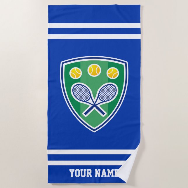 Serviette de plage faite sur commande de tennis (Devant)