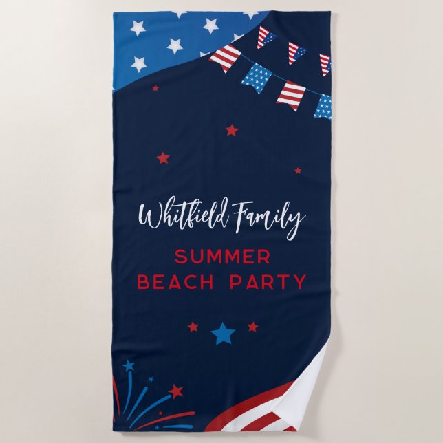 Serviette De Plage Famille Swag Vacances Tropicales Correspondance pe (Devant)