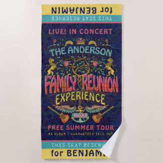 Serviette De Plage Family Reunion Band Retro les années 70 Concert No
