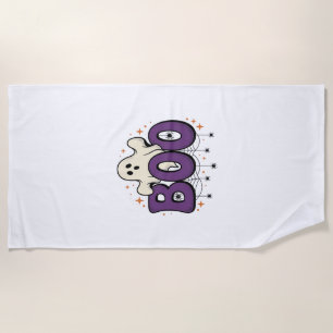 Serviette De Plage Fantôme d'Halloween Rigolo Araignée Vintage_1