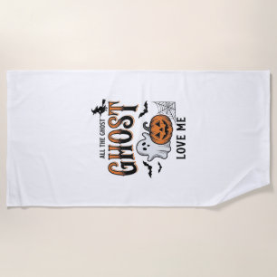 Serviette De Plage Fantôme d'Halloween Tous les fantômes m'aiment Drô