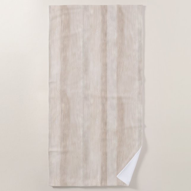 Serviette De Plage Faux Rustic Cream Wood (Devant)