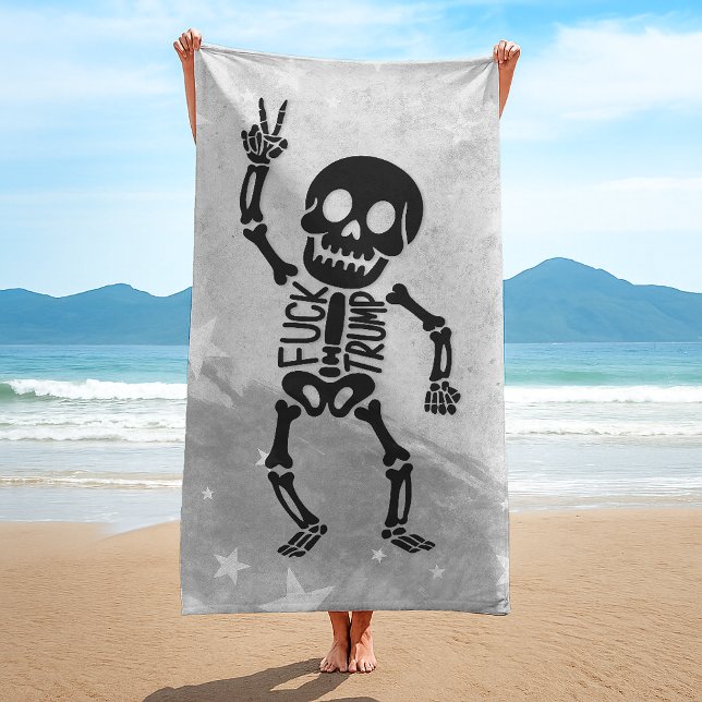 Serviette De Plage FDT Trump Funny Anti Trump Skeleton (Créateur téléchargé)