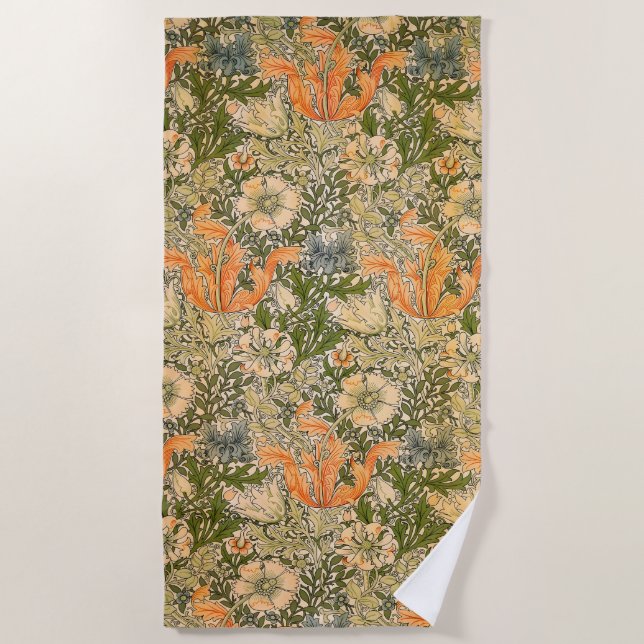 Serviette De Plage Festival de fleurs de William Morris Spring Compto (Devant)