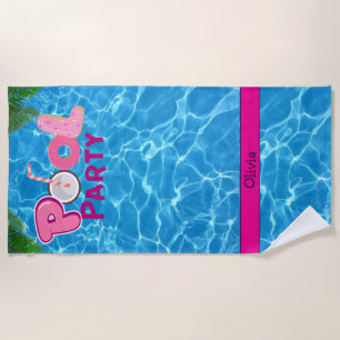 Serviette De Plage Fête au bord de la piscine