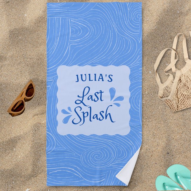 Serviette De Plage Fête de Bachelorette "Dernier Bain" Personnalisée  (Créateur téléchargé)