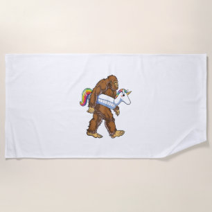 Serviette De Plage Fête de Piscine Bigfoot Licorne Flotteur Drôle Sas