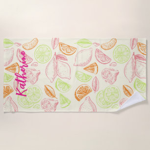 Serviette De Plage Fête de weekend de demoiselle d'honneur en citron