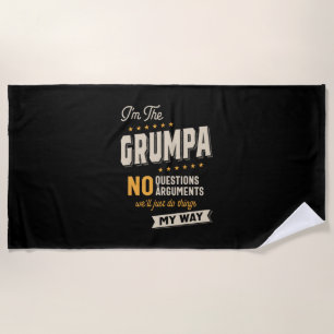 Serviette De Plage Fête des pères   Grumpa Way Funny Grand-pa