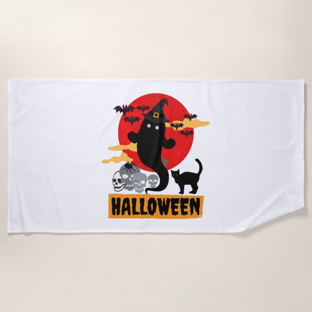 Serviette De Plage Fête d'Halloween (Devant)