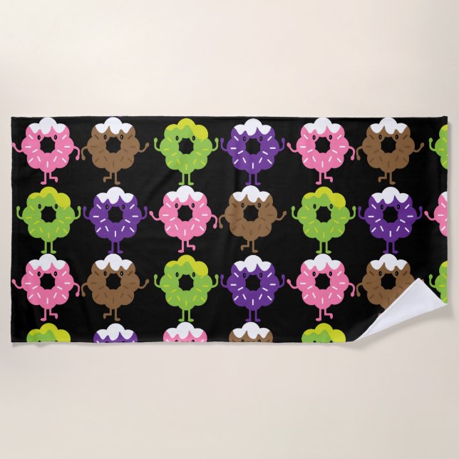 Serviette De Plage Fête nationale des beignes (Devant)