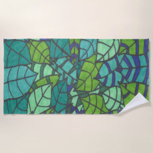 Serviette De Plage Feuilles verts tropicaux 