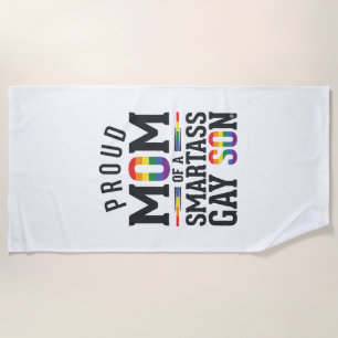 Serviette De Plage Fière maman d'un fils gay insolent Vintage T-shirt