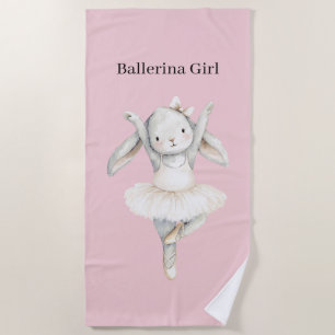 Serviette De Plage Fille Ballerine Lapin en Tutu