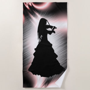 Serviette De Plage Fille Gitane Joue du Violon