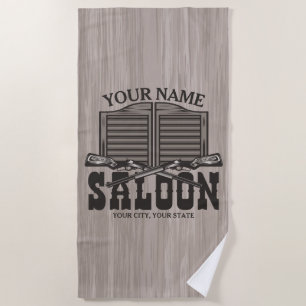 Serviette De Plage Fils de fusil Occidental Personnalisés Vieux Salon