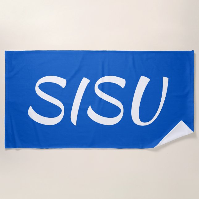 Serviette de plage finlandaise SISU (bleu) (Devant)