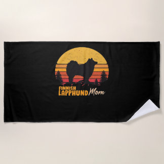 Serviette De Plage Finnish Lapphund Dog Mom Vintage Retro Classic T-S
