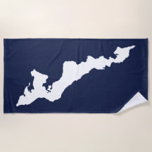 Fishers Island Beach Towel - Blanc/Bleu