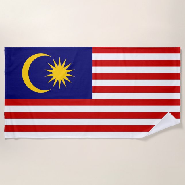 Serviette De Plage Flag malaisien (Devant)