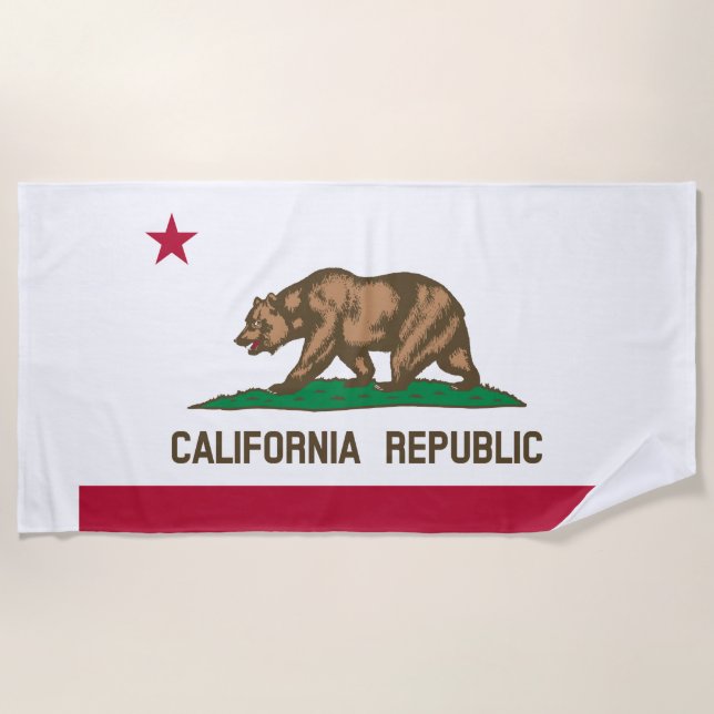Serviette De Plage Flag Of California beach towel (Devant)