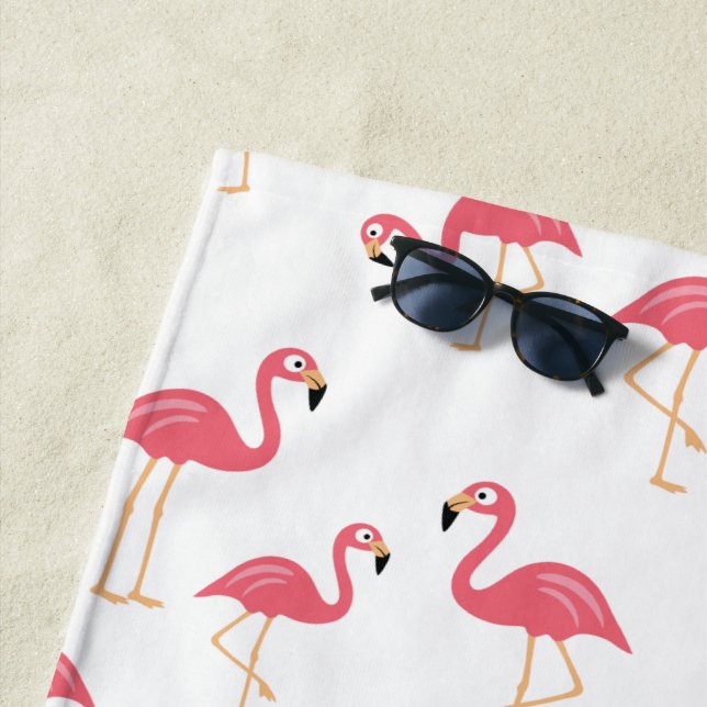 Serviette De Plage Flamant rose (En situation)