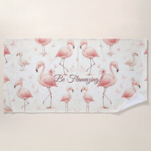 Serviette De Plage Flamant rose coupé