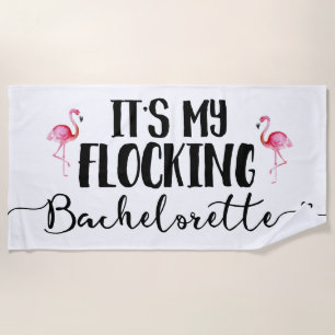 Serviette De Plage Flamant rose de remplissage Bride Bachelorette Bea