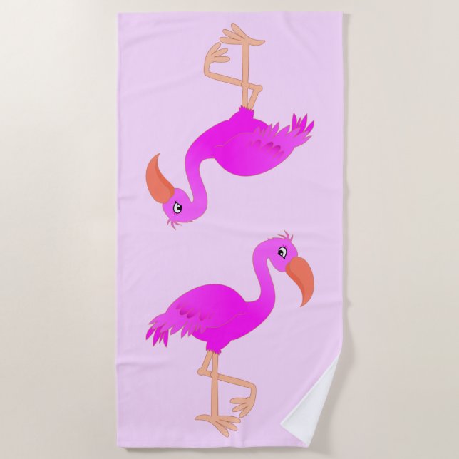 Serviette de plage Flamants roses (Devant)