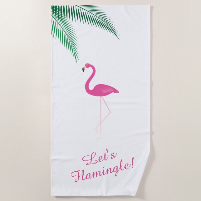 Serviette De Plage Flamingle Flamant rose Beach Towel (Devant)