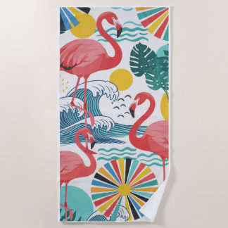 serviette de plage "Flamingo Rose" 🌸🦩
