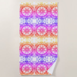 Serviette De Plage Fleur arc-en-ciel Mandala Motif 2 Beach Towne
