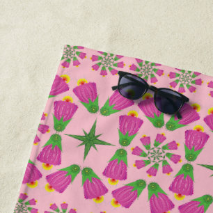 Serviette De Plage Fleur celtique Mandalas Pink Beach Towne