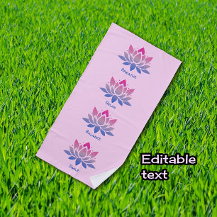 Serviette De Plage Fleur de lotus rose votre texte