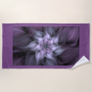 Serviette De Plage Fleur fractale violette
