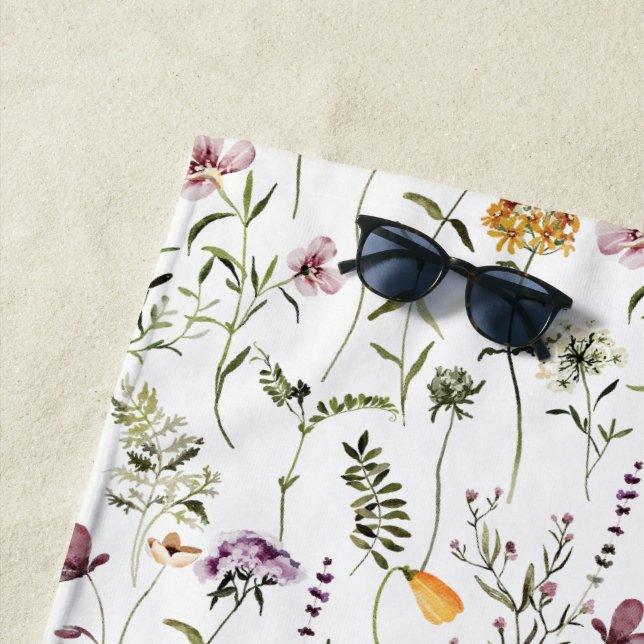 Serviette De Plage Fleur sauvage Jardin motifs floraux (En situation)