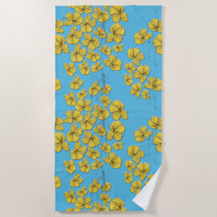 Serviette De Plage Fleurs de lineart de rêve pour l'UKRAINE