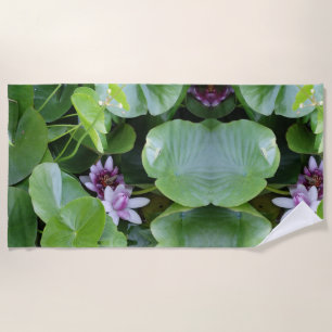Serviette De Plage Fleurs de nénuphars roses, fleurs de lotus, photo