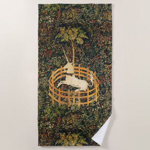 Serviette De Plage FLEURS GOTHIQUES d'IMAGINAIRE de LICORNE, vert