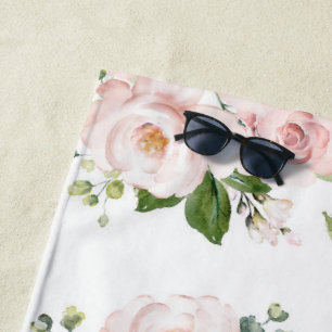 Serviette De Plage Fleurs roses, Roses roses, Fleurs Aquarelles