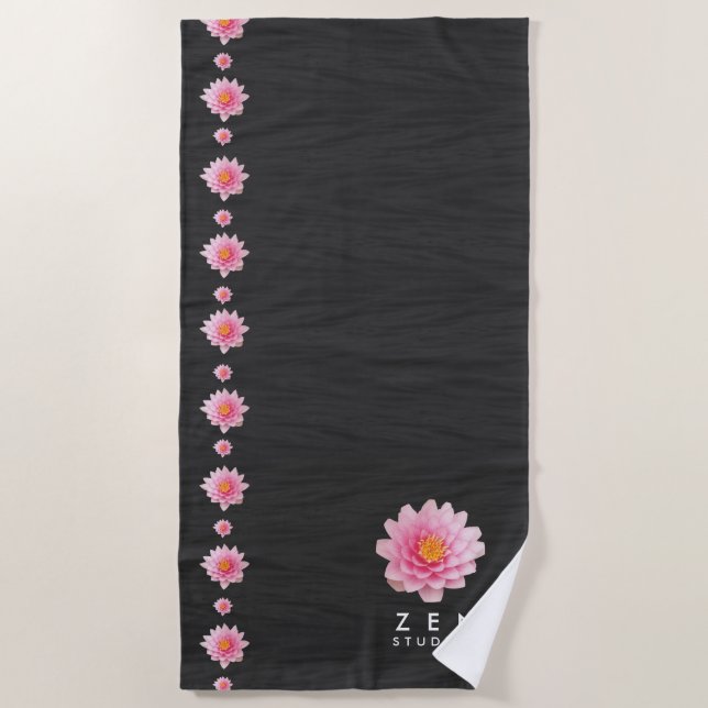 Serviette De Plage Floating Pink Lotus Flowers (Devant)