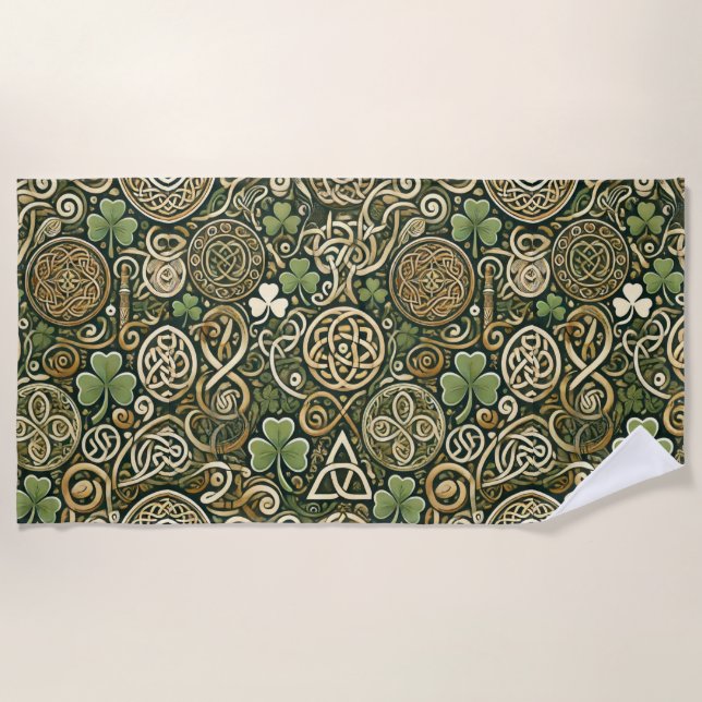 Serviette De Plage Floraison celtique (Devant)